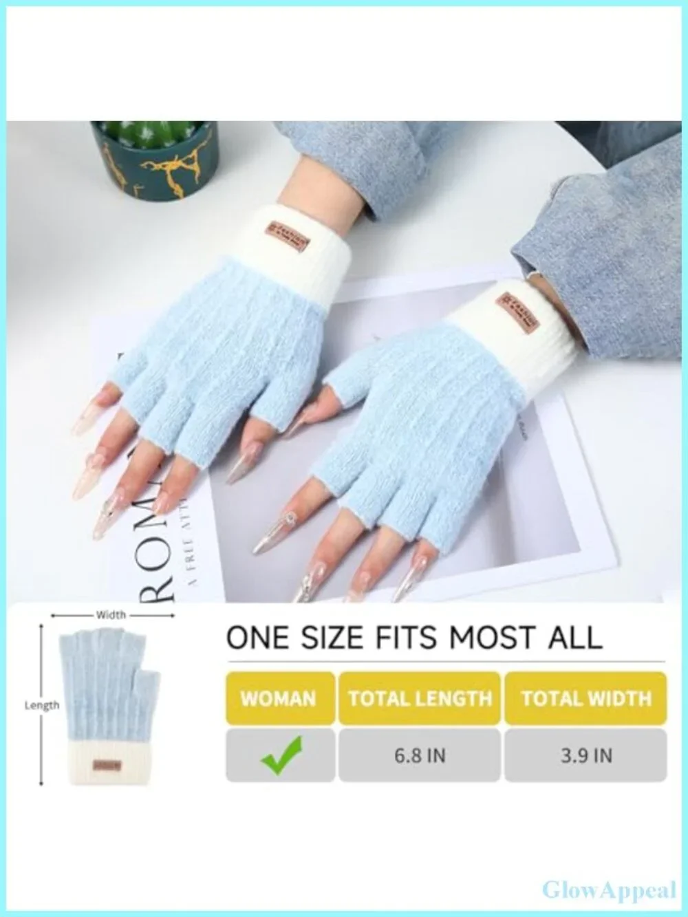 Women's Fingerless Knit Gloves Half Finger for Typing Driving